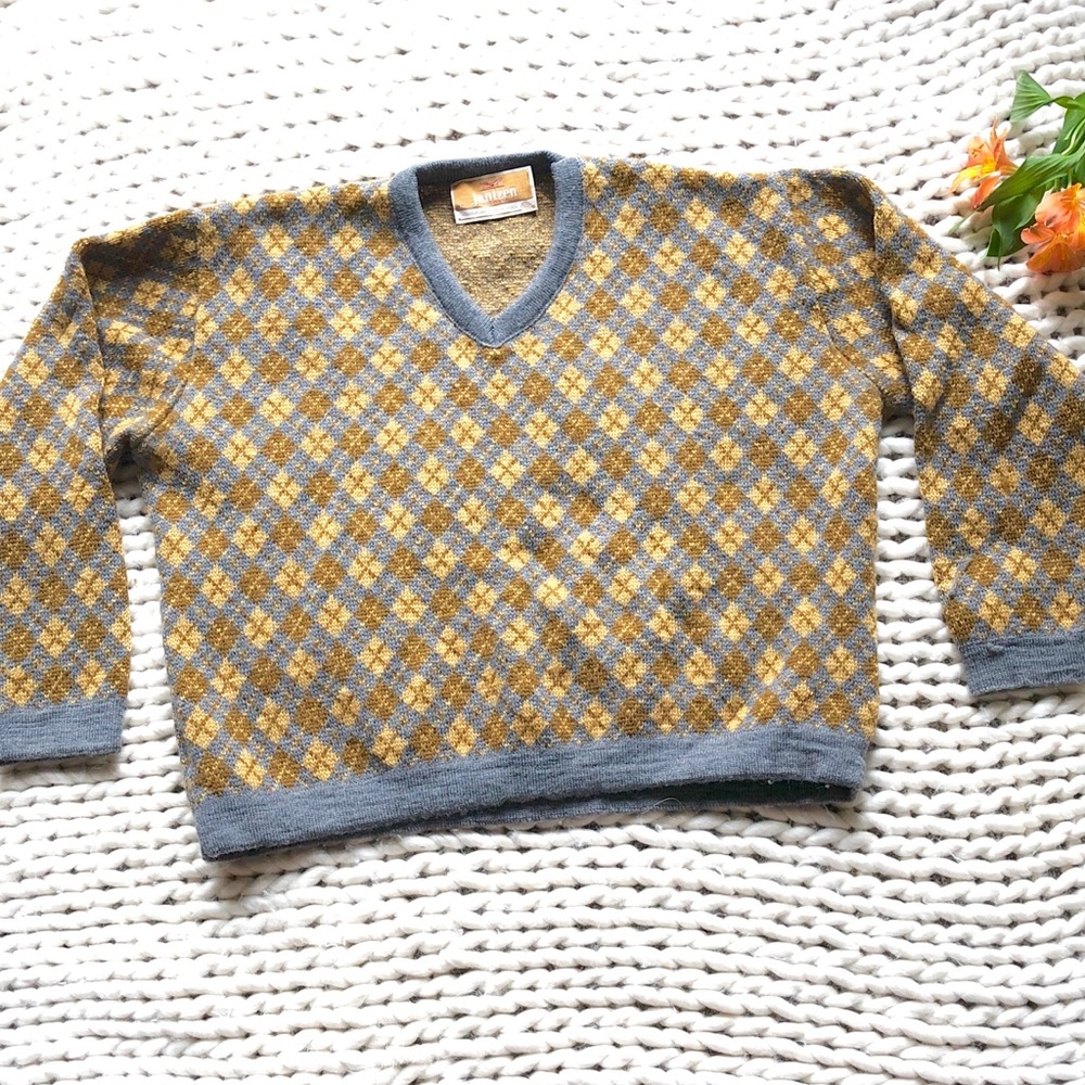 Vintage Jantzen Argyle Sweater Size L